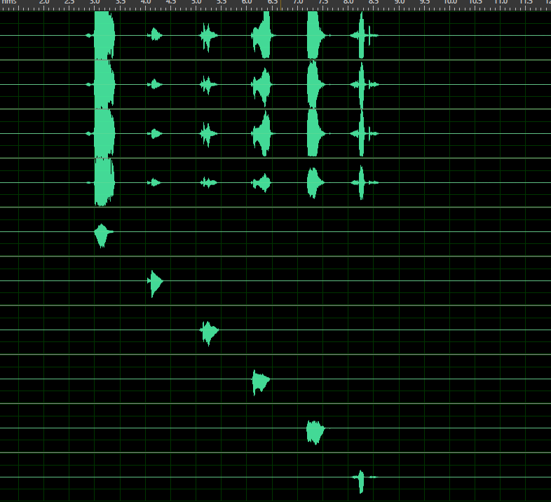 Loopback 4mic+6ref 正常波形